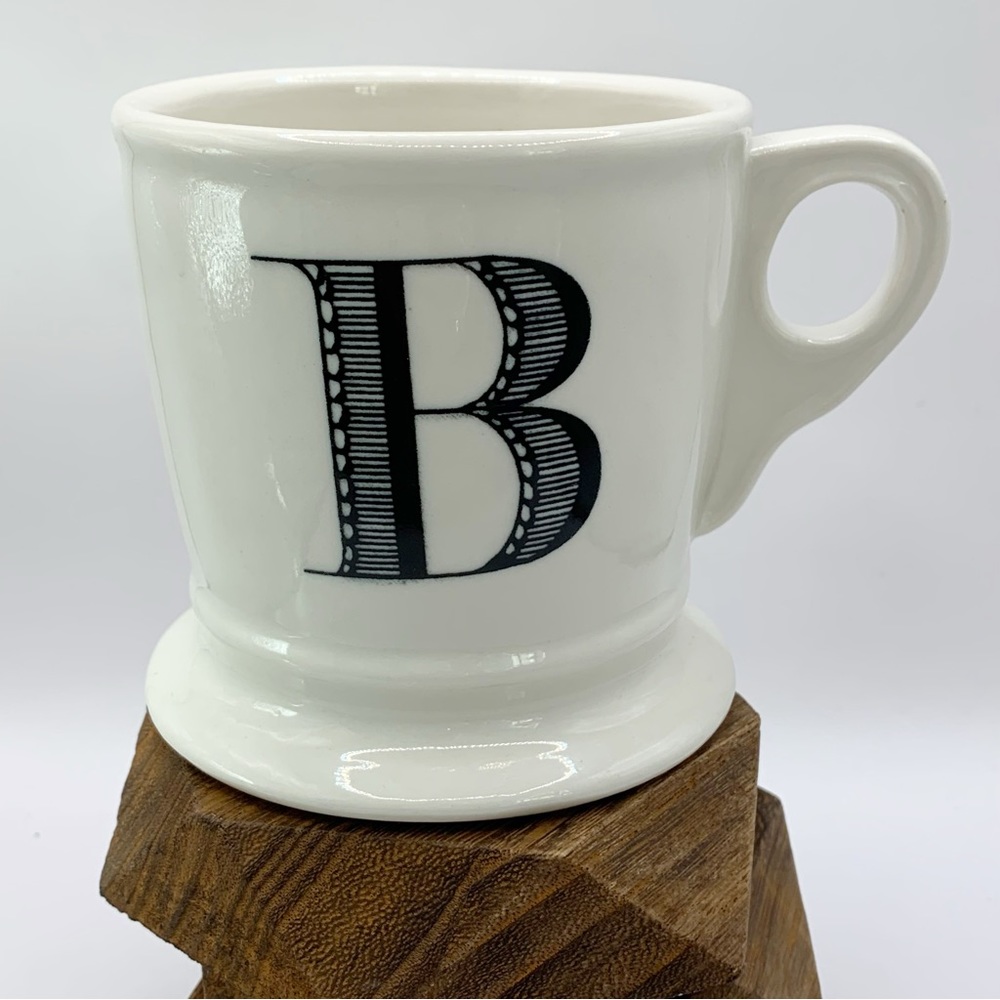Anthropologie letter B monogram initial footed coffee tea ceramic mug